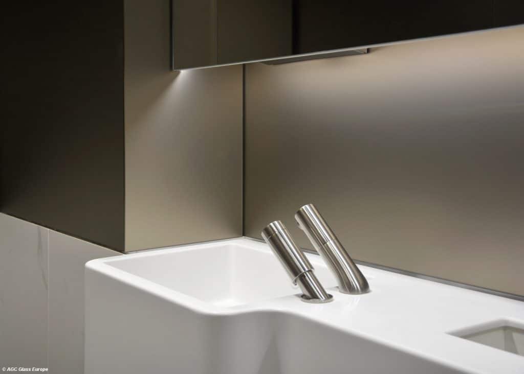 Revêtement mural en verre laqué mat bronze - Matelac Silver Bronze