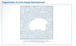 Fragmentation du verre trempé thermiquement