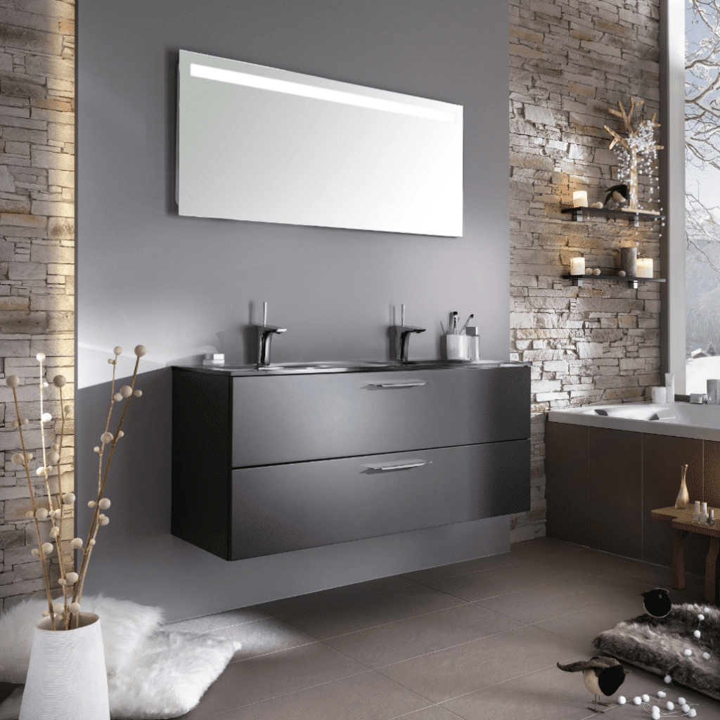 Habillage de meuble en verre laqué mat gris - Matelac Silver Grey