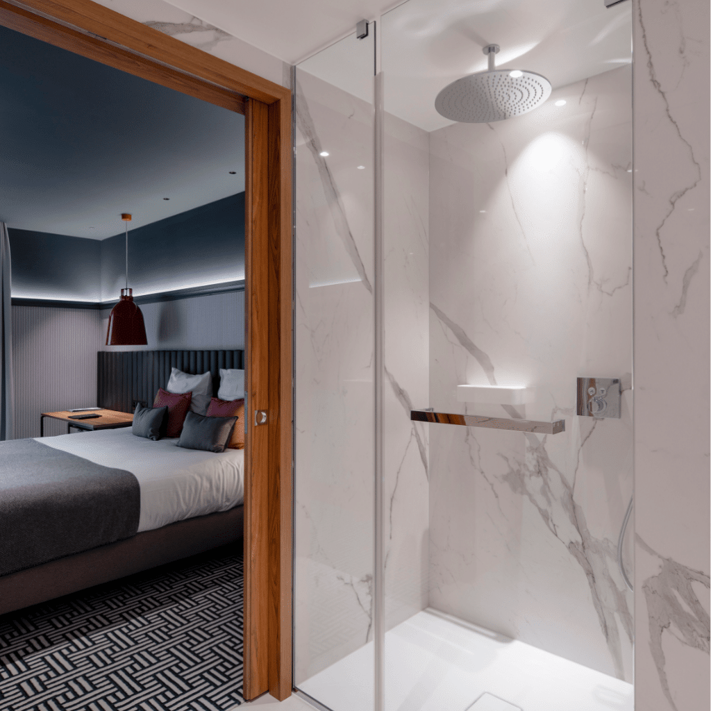 Paroi de douche en verre anti-corrosion Luxclear Protect