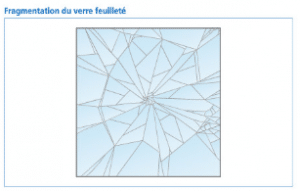 Fragmentation du verre feuilleté